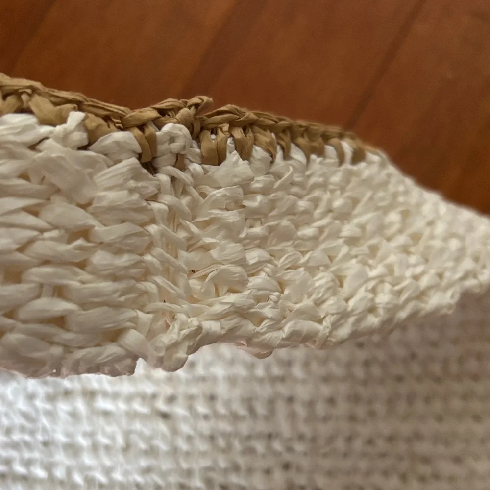Anthropologie Cream and Tan Woven Shoulder Bag - Picture 3 of 6